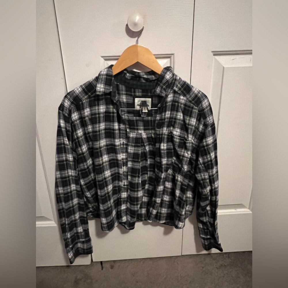AMERICAN EAGLE OUTFITTERS CROP FLANNEL